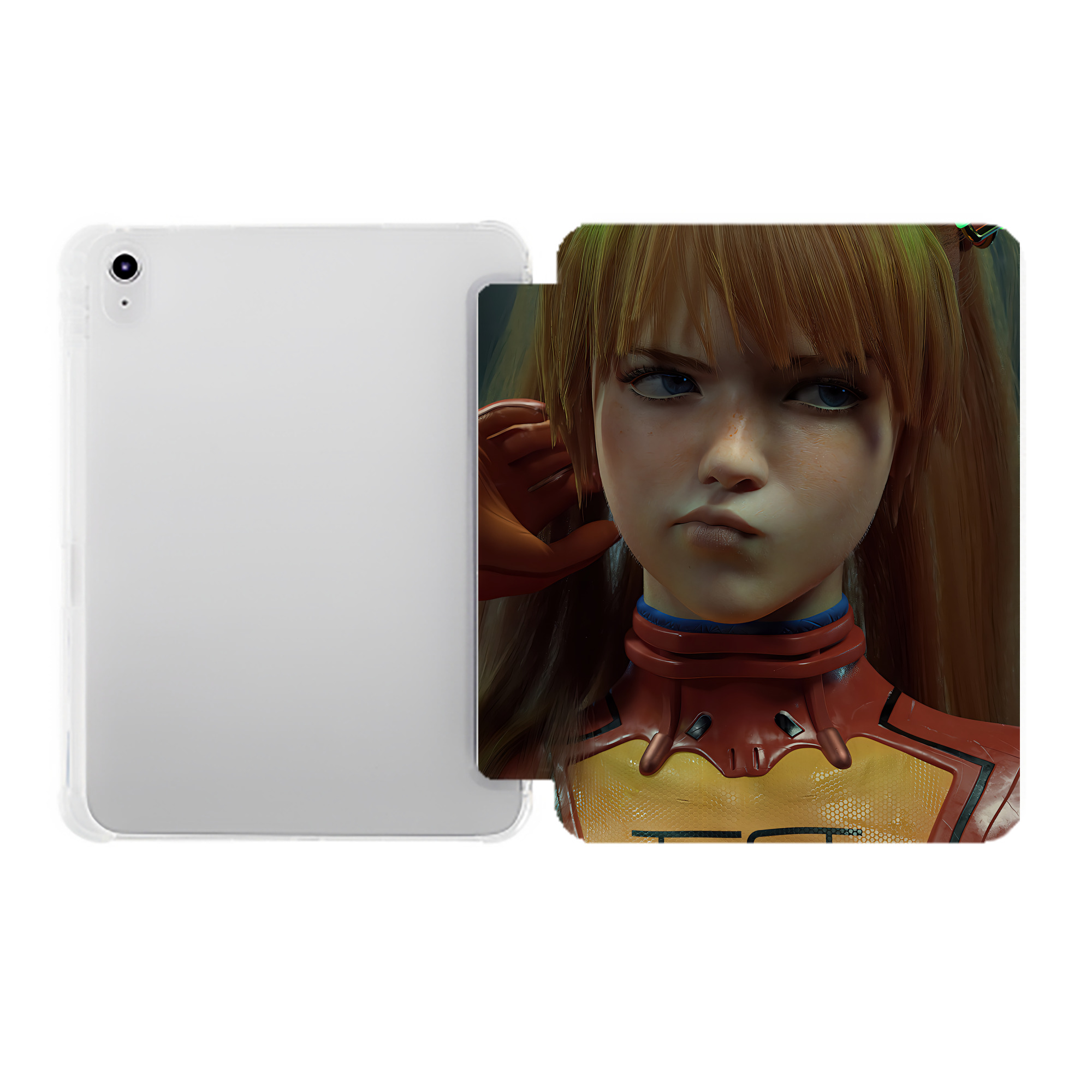 （画像用） EVA 新世紀エヴァンゲリオン IPad ケース ペン収納付き 三つ折りスタンド PUレザー×シリコン 対応機種9.5/10.5/10.9インチ